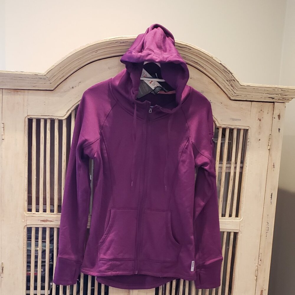 RBX Purple Hooded Athletic Active Wear Running Jacket